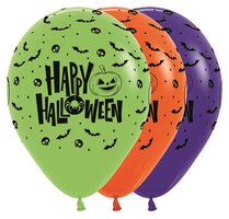 Sempertex Assorti. Kleur 'Happy Halloween' Latex Ballon 30cm 25st