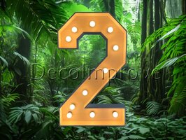 Lichtcijfer Hout '2' Verhuur