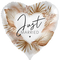 Boho 'Just Married' Hart Folieballon 45cm