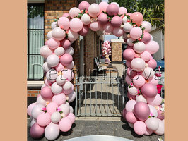 Ballonnenboog Soft Pink Organic met Bloemen