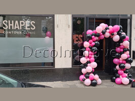 Ballonnenboog Organic Zwart, Fuchsia en Roze