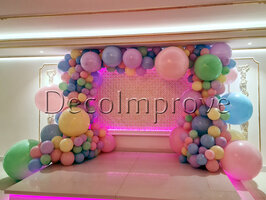 Ballonnenboog Dubbeldeurs Gumballs Pastel Organic Vierkant