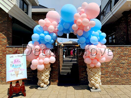 Ballonnenboog Organic Enkeldeurs 'What's the Scoop?' Ijsjes Gender Reveal