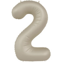 Folat Creamy Latte Cijfer '2' Folie Ballon 86cm