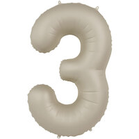 Folat Creamy Latte Cijfer '3' Folie Ballon 86cm