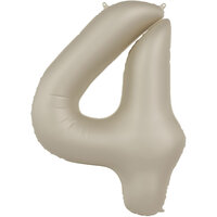 Folat Creamy Latte Cijfer '4' Folie Ballon 86cm