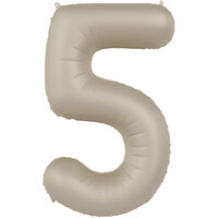 Folat Creamy Latte Cijfer '5' Folie Ballon 86cm