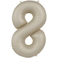 Folat Creamy Latte Cijfer '8' Folie Ballon 86cm