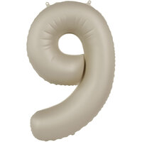 Folat Creamy Latte Cijfer '9' Folie Ballon 86cm