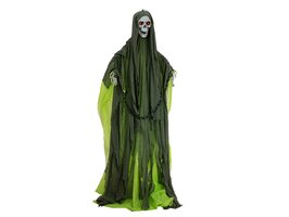 Skelet met Groene Cape Animatron Bewegend Figuur