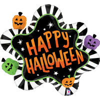 Gestreepte Vlek 'Happy Halloween' Folie Ballon 79cm
