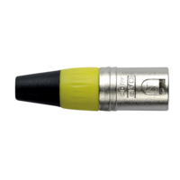 N-CON XLR Plug 3P Nickel Male met Gele Endcap