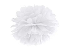 Wit Pompom Decoratie 35cm White