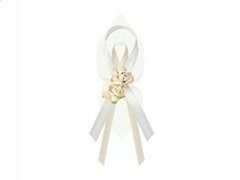 Creme Lint met Creme Rozen Decoratie Corsage 6st