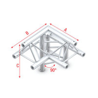 Corner 90° down R apex up Pro-30 Triangle P,F,G Truss