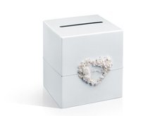 Prachtige Harten Wit met Hart van Creme Bloemen Enveloppen Kist Karton