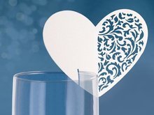 Hart met Baroque Glas Plaatskaarten 10st