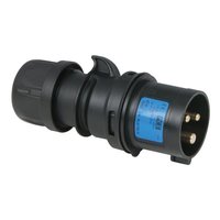 CEE 16A 240V 3p Plug Male Black, IP44