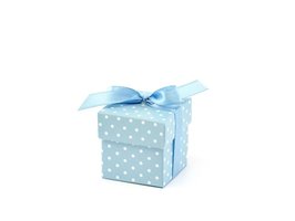 Blauw Polkadots Geschenk Doosje 10st 