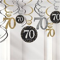 Sprankelende 70e Verjaardag Hangkrullen 12st 