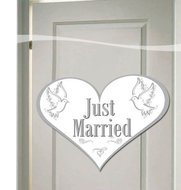 Trouwen 'Just Married' Deur Bord