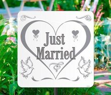 Trouwen 'Just Married' Tuin Bord