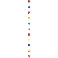 Multicolor Glitter 'Happy Birthday' Ballonstaart