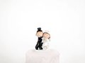 Cartoon Bruidspaar Drinkend Taart Topper 10.5cm
