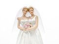 Bruidspaar Lesbisch Koppel Wit Taart Topper 11cm