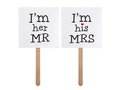 'I'm her MR' & 'I'm his MRS' kaarten op Stok Foto Props 9x9cm 2st