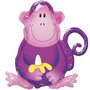 Vrolijke Aap met Banaan SuperVorm Folie Ballon 70cm