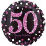 Sprankelend Roze '50 Happy Birthday' Folie Ballon 45cm