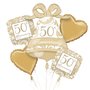 Gouden Jubileum '50 jaar' Ballonnenboeket 5st