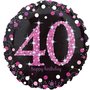 Sprankelend Roze '40 Happy Birthday' Folie Ballon 45cm