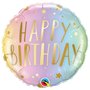 Pastel Ombre met Sterren 'Happy Birthday' Folie Ballon 45cm