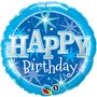 Blauw 'Happy Birthday' Folie Ballon 45cm