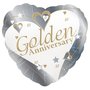 Gouden Jubileum 'Golden Anniversary' Hart Folie Ballon 45cm