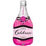 Roze 'Celebrate' Champagnefles Folie Ballon 99cm