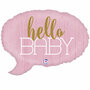 Tekstballon 'Hello Baby' Roze Folie Ballon 61cm