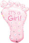 Babyvoet 'It's A Girl' Folie Ballon 82cm 