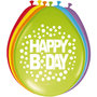 Kleurrijke Verjaardag 'Happy Birthday' Latex Ballonnen 30cm 8st