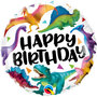 Kleurrijke Dino's 'Happy Birthday' Folie Ballon 45cm