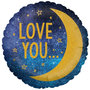 Blauw met Glitter 'Love you to the Moon and Back' Folie Ballon 45cm