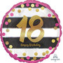 Roze en Goud '18 Happy Birthday' Folie Ballon 45cm