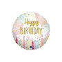 Pastel Kaarsen 'Happy Birthday' MiniVorm Folie Ballon 22cm