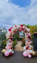 Ballonnenboog Organic Maroon, Wit, Roze en Goud met Bloemen