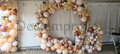 Rosegold Peach Nude met Bloemen Organic Cirkel Ballonnenboog