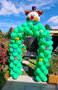Ballonnenboog Groen met Bloemen en Clown enkeldeurs