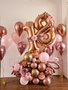 Rosegold en Roze Collage 18 Jaar Ballonnenpilaar