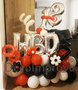 Rood, Zwart, Wit 'HBD 18' Collage Tafeldecoratie